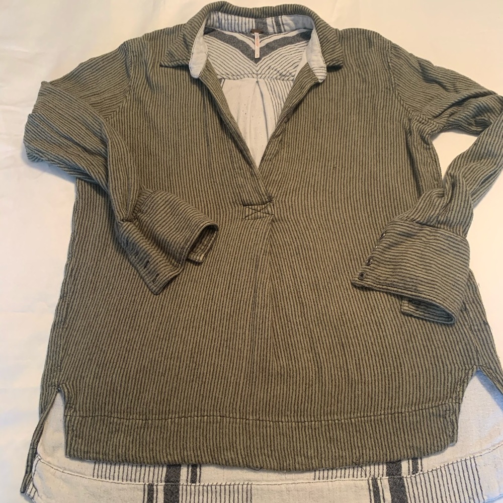 Free people 3/4 sleeve green Zs sp